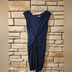 Vince Camuto Navy Ruched Dress Size 6